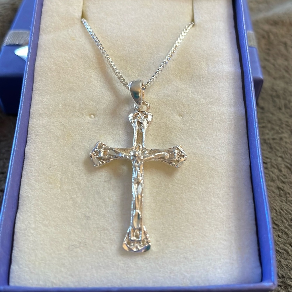 Sterling Silver Cross With Crucifix Retail 142.00 NWT